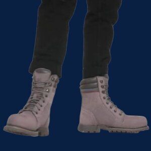 Caterpillar Womens Echo Steel Toe Work Boots Leather Upper Gray Sz 5.5